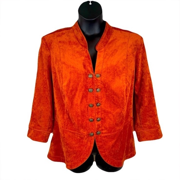 Roz & Ali Jackets & Blazers - Fox &Ali faux suede rust jacket , size 3x